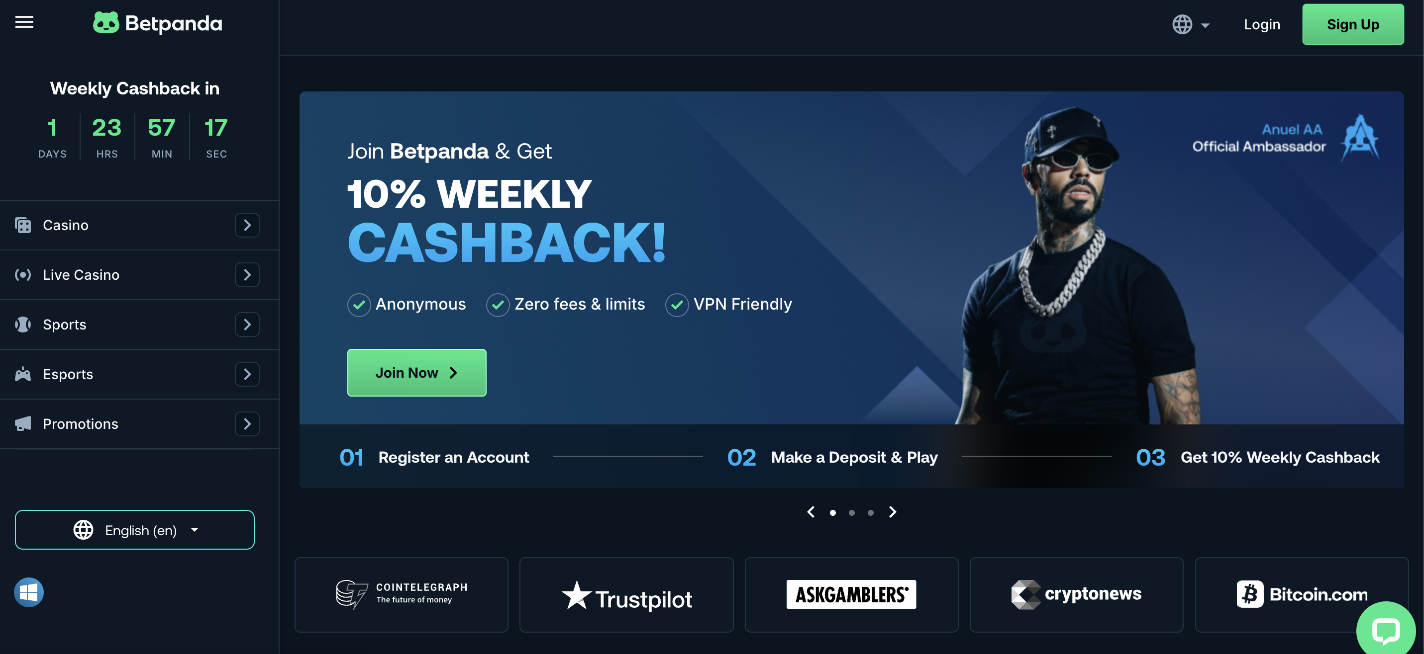 BetPanda Casino Screenshot